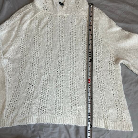 Ann Taylor Off White, Knit, Light Weight, Hooded Sweater- XL - Picture 5 of 7